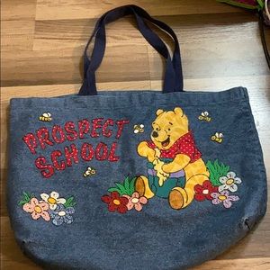 Vintage Disney Winnie The Pooh Denim Tote Bag